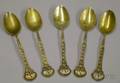 Set of Five Enameled Teaspoons