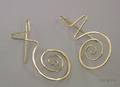 Pair of 14kt Gold Freeform Earrings