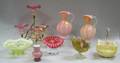Eight Victorian Art Glass Items