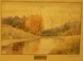 Framed Samuel Chaffee Watercolor on Paper Riverscape
