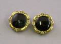 18kt Gold Onyx and Diamond Earclips