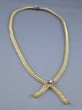 Krementz 14kt Gold Herringbone Necklace