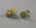 Pair of 14kt Gold and Maine Tourmaline Crystal Cuff Links