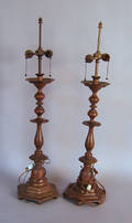 Pair of brass table lamps