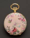 Ladys 18kt Gold and Enamel Open Face Pendant Watch Patek Philippe