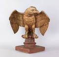 Large American carved giltwood pilot house eagle early 19th c