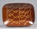 Redware Loaf Dish with Yellow Slip Decoration