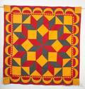 Pieced Cotton Carpenters Wheel Quilt
