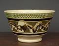 Small Mochaware Londonshaped Bowl with Earthworm Decoration
