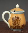Mochaware Covered Mustard Pot