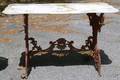 Red Painted Cast Iron Trestle Table
