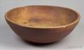 Large Redpainted Turned Wooden Bowl