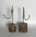 Two wrought iron rush lights