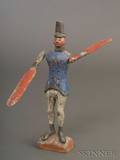 Carved Polychrome Painted Wooden Soldier Whirligig