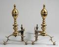 Pair of Brass and Iron Lemontop Andirons