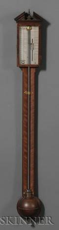 Mahogany Veneer Stick Barometer
