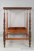Federal Mahogany Carved and Mahogany Veneer Canopy Bed