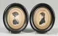 American School 19th Century Pair of Portrait Miniatures of Lieut William and Mary Shannon of New Hampshire