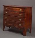 Federal Tiger Maple and Tiger Maple Veneer Bowfront Chest of Drawers