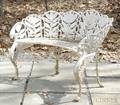 White Painted Laurel Pattern Cast Iron Seat