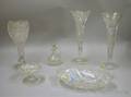 Six Pieces of Colorless Cut Glass
