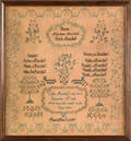 Chester County Pennsylvania silk on linen sampler dated 1824