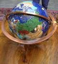 Modern Hardstone and MotherofPearl Marquetry and Cast Bronze Table Globe