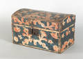 Continental painted beech dome lid box 19th c