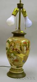Japanese Satsuma Vase Table Lamp