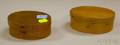 Two Small Oval Wooden Covered Finger Boxes