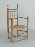New England turned maple armchair early 18th c
