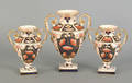 Three Royal Crown Derby type urns 19th c