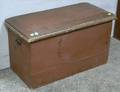 Small Redpainted Wooden Storage Box with Molded Lid