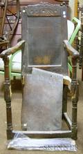 17th Century Carved Wood Wainscot Armchair
