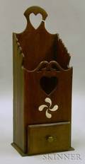 Bone Inlaid Walnut Pipe Box with Heart Cutouts