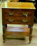 Classicalstyle Carved Mahogany and Mahogany Veneer TwoDrawer Work Table