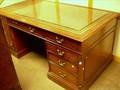 George III Style Leatherinset Flattop Mahogany and Mahogany Veneer DoublePedestal Partners Desk