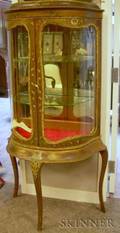 Rococostyle Painted Demilune Vitrine