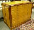 Modern Inlaid Mahogany and Oak ElevenDrawer Folio Cabinet