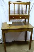 Kittinger Georgianstyle Mahogany Side Table a Canterbury and a Set of Fire Tools