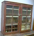 Red Stained Glazed Wooden TwoDoor Hanging Cupboard