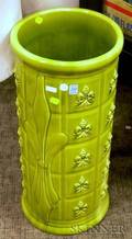 Majolica Glazed Pottery Umbrella Stand