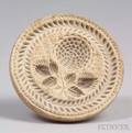 Carved Wooden Flower Butter Stamp