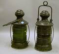 Pair of Perkins Marine Lamp and Hardware Blackpainted Brass Ships Lanterns