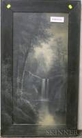 Three Framed Oil on Board en Grisaille Landscapes
