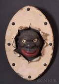 Painted Cast Iron and Tin Black Character Face Wall Plaque