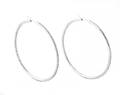 Ladies 14k White Gold  Diamond Hoop Earrings