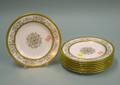 Eight Coalport Gilt Decorative Dessert Plates