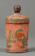 Small Lehnware Painted Covered Canister