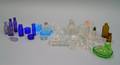 Lot of Small Glass Items of Bottles and Pressed Glass Salts